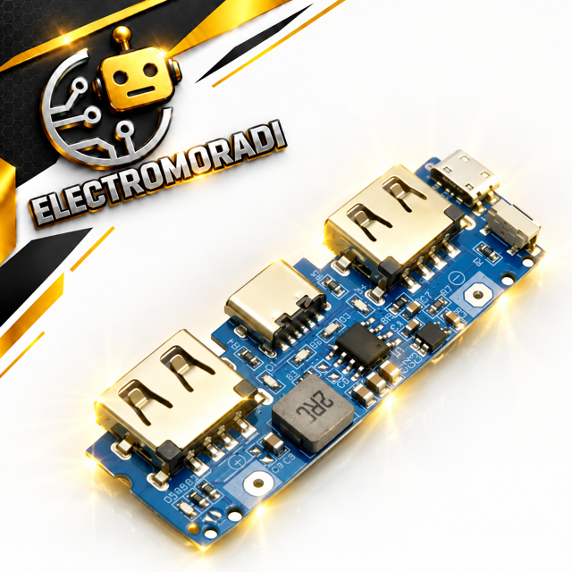 ماژول ساخت پاوربانک Fast Charge دارای Type-C و دو خروجی USB مدل LX-LBU2C
