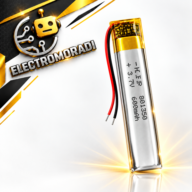 باتری لیتیوم پلیمر 3.7v ظرفیت 600mA